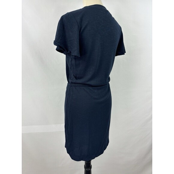 Paige Brielle Tee Shirt Dress Navy Blue Small Drawstring Waist Flutter Sleeve - Picture 3 of 12